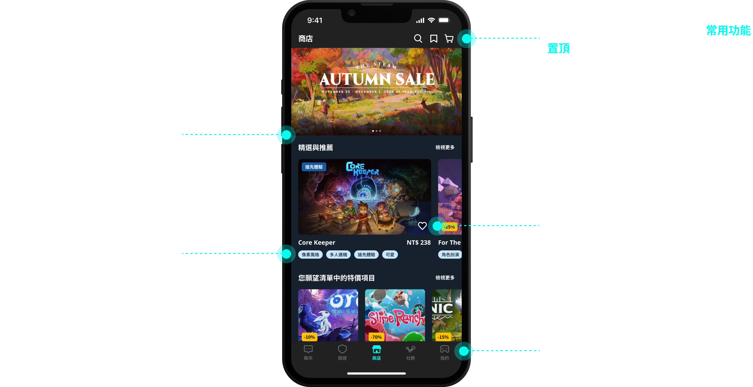 「Steam Mobile ─ APP Redesign」優化重點介紹設計畫面
